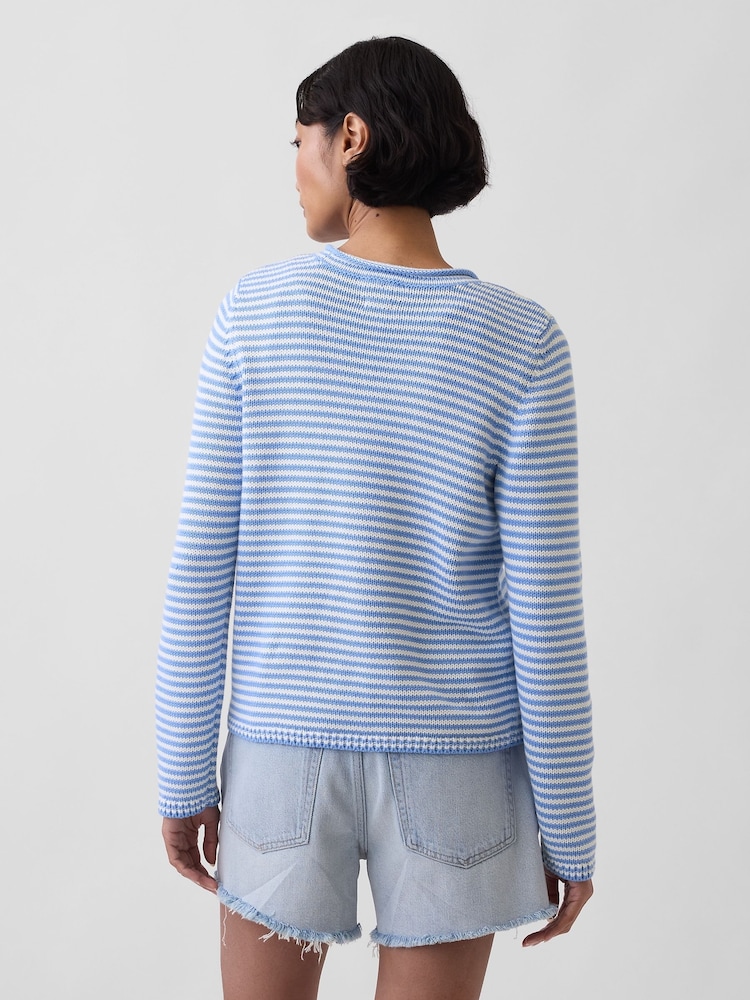 Gap Blue stripe Rolled Neck Jumper - Image 2 of 4