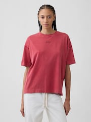 Gap Red Vintage Soft Athletic Logo Longline T-Shirt - Image 1 of 4