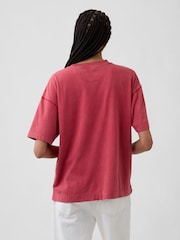 Gap Red Vintage Soft Athletic Logo Longline T-Shirt - Image 2 of 4