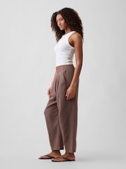 Gap Brown Mid Rise Pull On Barrel Gauze Trousers - Image 4 of 6