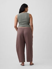 Gap Brown Mid Rise Pull On Barrel Gauze Trousers - Image 6 of 6