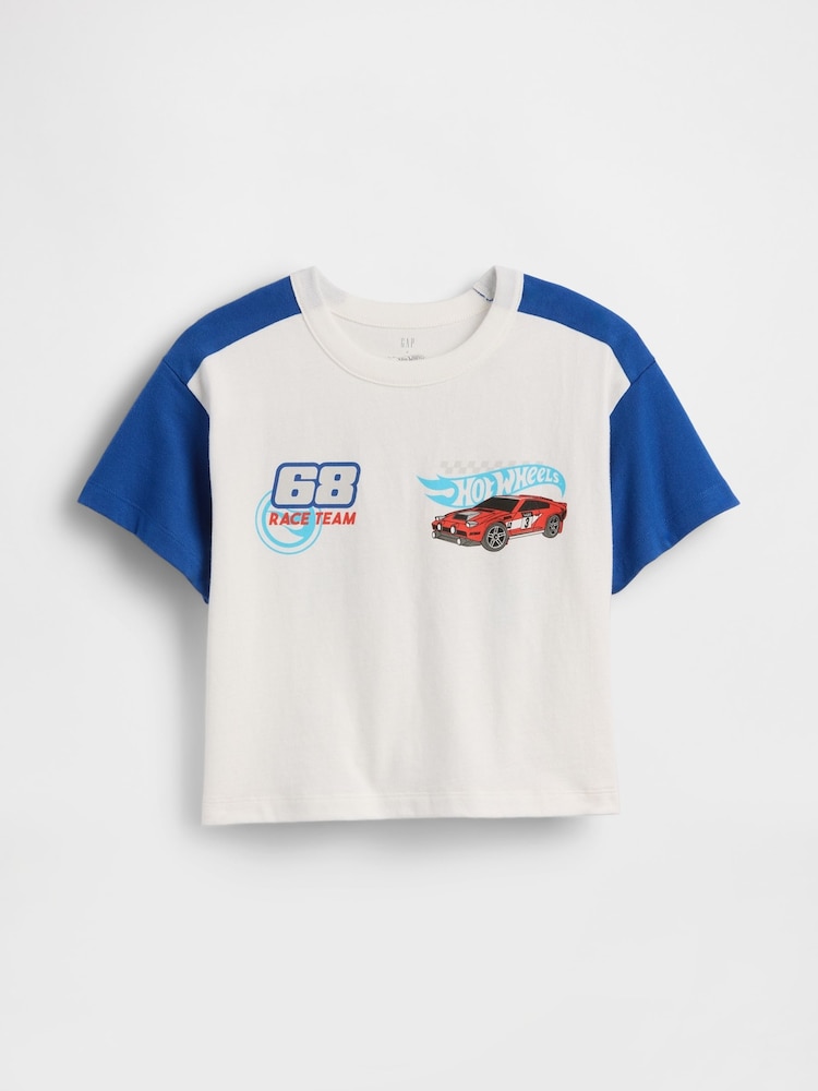 Tricou cu logo grafic Gap Hot Wheels (6luni-5ani) - Imaginea 1 din 3