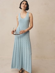 Blau - Gap Pointelle Maxikleid mit U-Ausschnitt - Bild 5 von 5