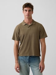Marrón - Gap Relaxed Pique Polo Shirt - Imagen 1 de 1