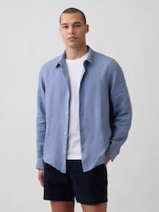 Gap Blue Linen Relaxed Shirt - Image 1 of 4