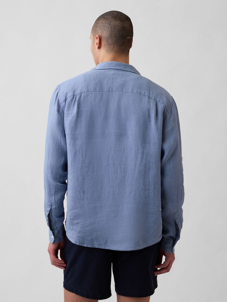 Gap Blue Linen Relaxed Shirt - Image 2 of 4