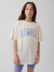 Gap White Disney Oversized Longline T-Shirt (4-13yrs) - Image 1 of 4