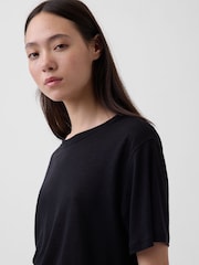 Gap Black Linen-Blend Relaxed T-Shirt - Image 4 of 4