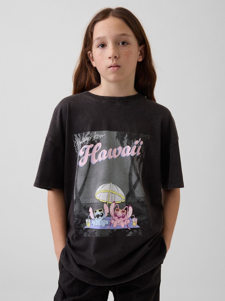 Gap Black Disney Oversized Longline T-Shirt (4-13yrs) - Image 1 of 4 Gap Black Disney Oversized Longline T-Shirt (4-13yrs) - Image 1 of 4