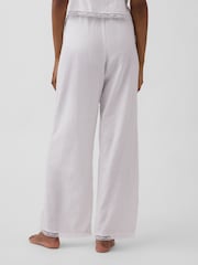 Gap White Linen-Blend Lace-Hem Pyjama Bottoms - Image 2 of 5