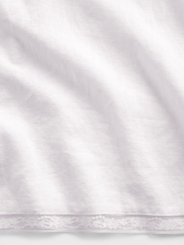 Gap White Linen-Blend Lace-Hem Pyjama Bottoms - Image 5 of 5 Gap White Linen-Blend Lace-Hem Pyjama Bottoms - Image 5 of 5