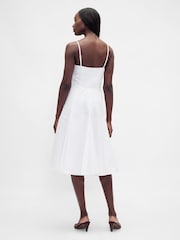 Gap White Seamed V Neck Midi Dress - Image 2 of 4
