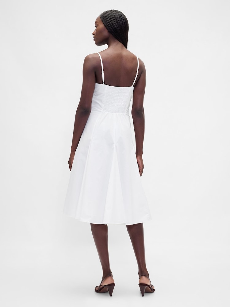 Gap White Seamed V Neck Midi Dress - Image 2 of 4