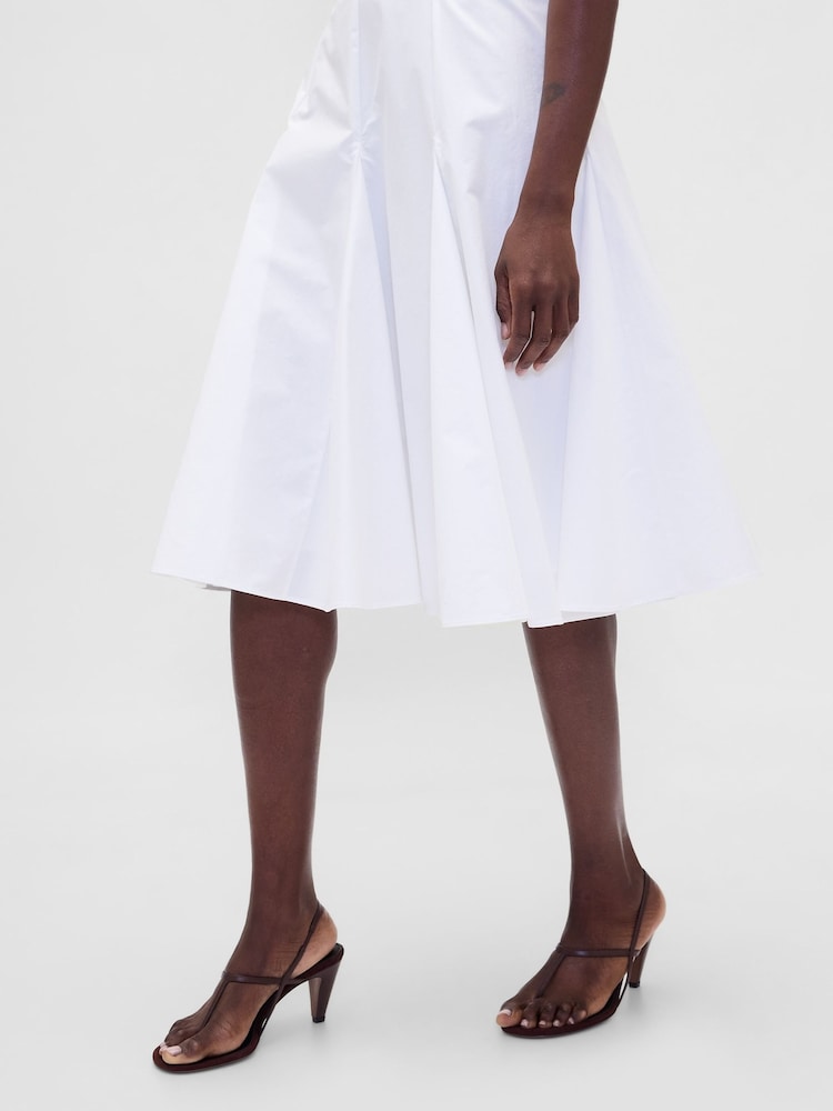 Gap White Seamed V Neck Midi Dress - Image 4 of 4