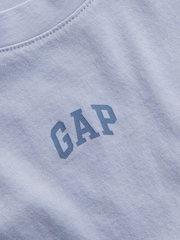 Gap Light Blue Vintage Soft Athletic Logo Longline T-Shirt - Image 5 of 5