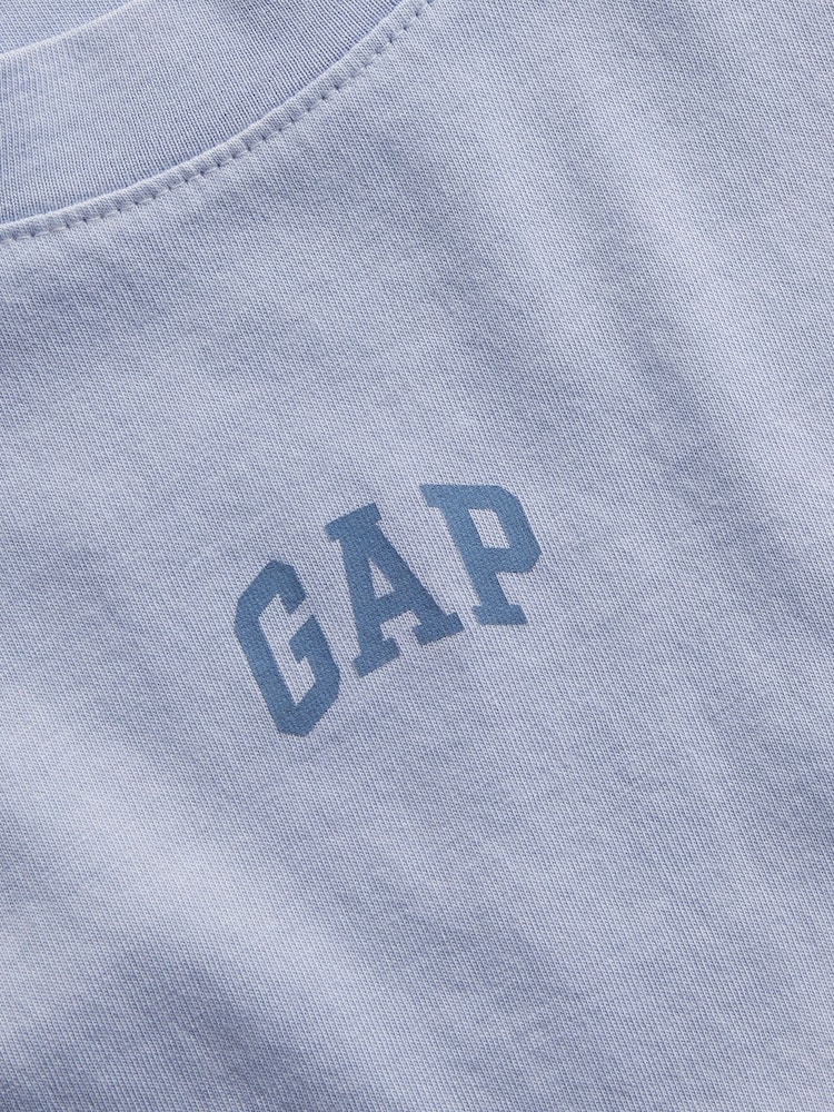 Gap Light Blue Vintage Soft Athletic Logo Longline T-Shirt - Image 5 of 5