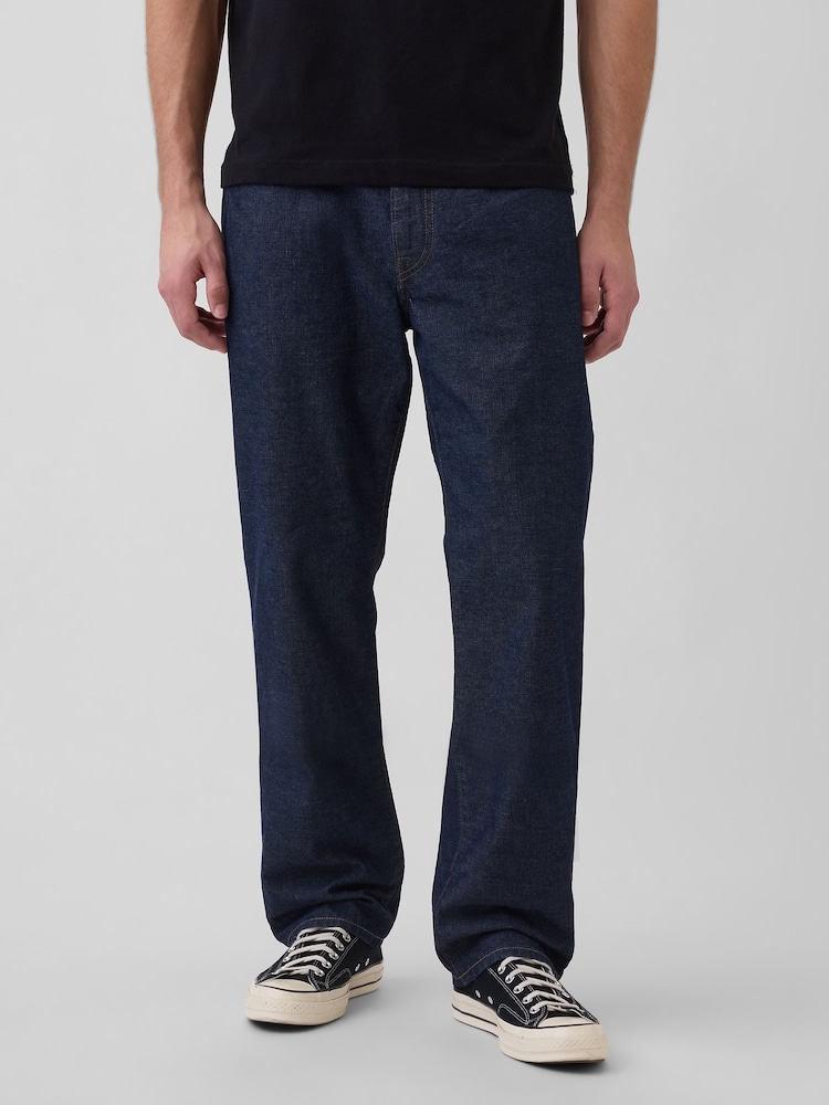 Gap Dark Indigo Relaxed Straight Jeans - Image 1 of 5 Gap Dark Indigo Relaxed Straight Jeans - Image 1 of 5