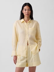 Gap Yellow Linen Oversized Shirt - Image 1 of 4