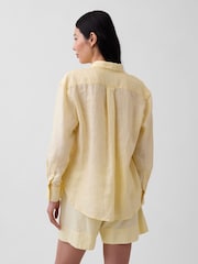 Gap Yellow Linen Oversized Shirt - Image 2 of 4