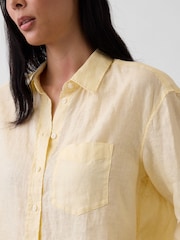 Gap Yellow Linen Oversized Shirt - Image 3 of 4