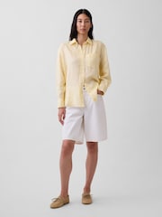 Gap Yellow Linen Oversized Shirt - Image 4 of 4