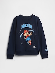 Gap Navy Super Mario Relaxed Graphic Sweatshirt (4-13yrs) - Image 1 of 2