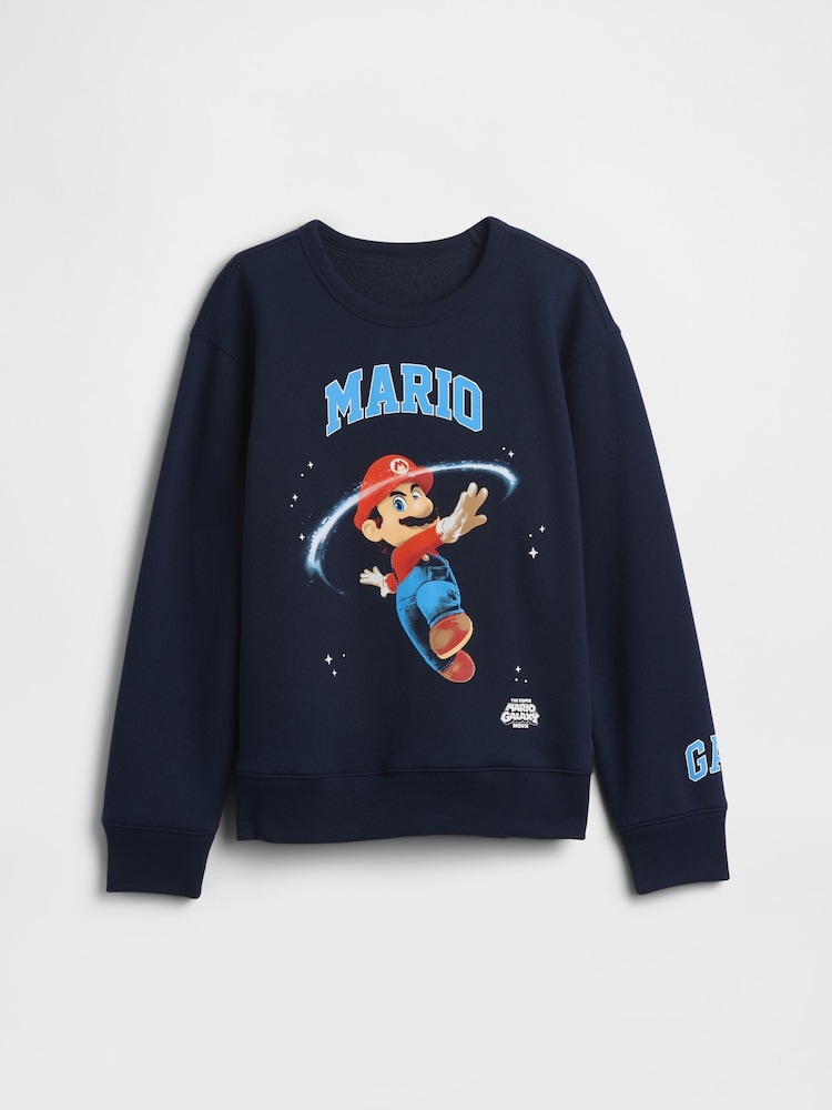 Gap Navy Super Mario Relaxed Graphic Sweatshirt (4-13yrs) - Image 1 of 2