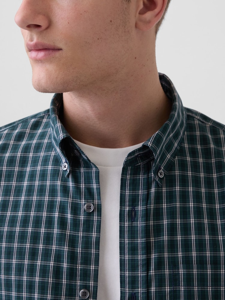 Gap Green Check Cotton Poplin Classic Shirt - Image 4 of 4