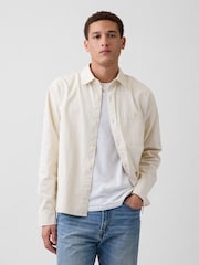Gap Cream Relaxed Straight-Hem Oxford Shirt - Image 1 of 4