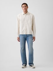 Gap Cream Relaxed Straight-Hem Oxford Shirt - Image 3 of 4