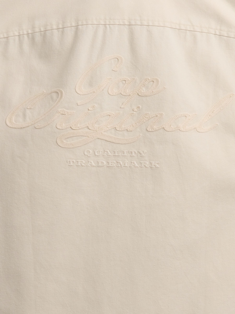 Gap Cream Relaxed Straight-Hem Oxford Shirt - Image 4 of 4 Gap Cream Relaxed Straight-Hem Oxford Shirt - Image 4 of 4