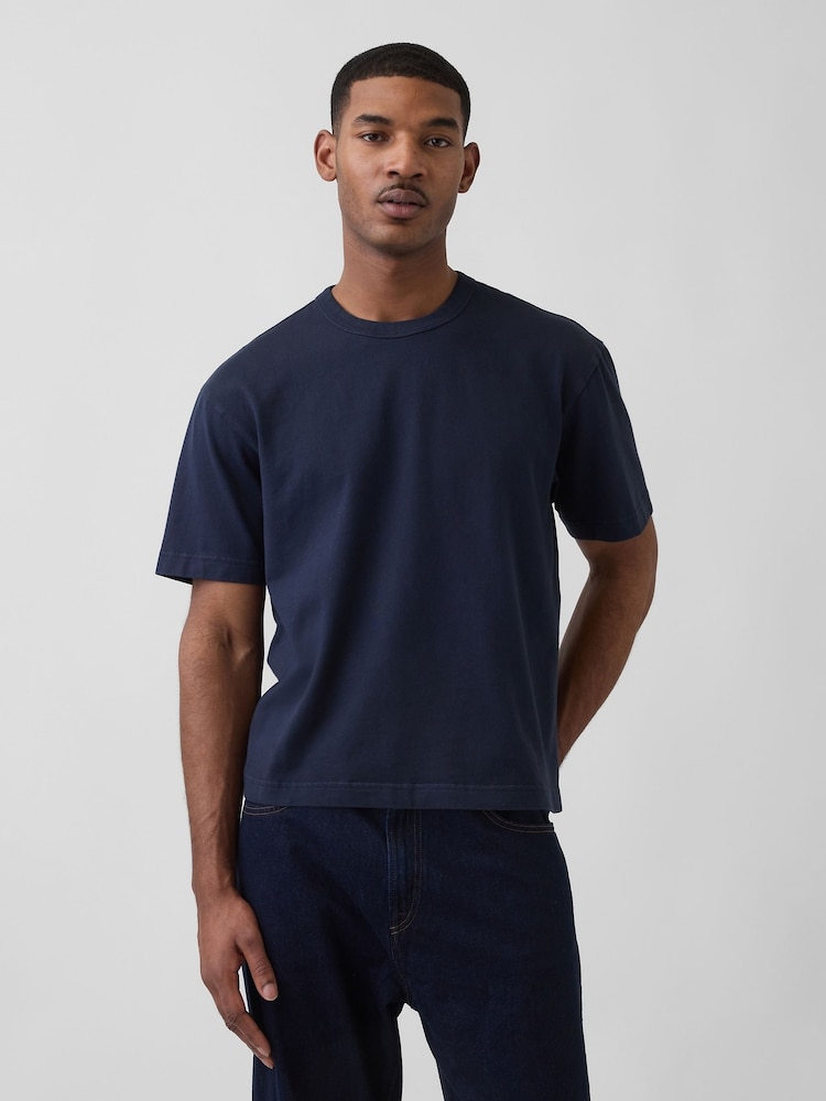 Gap Navy Heavyweight Boxy T-Shirt - Image 1 of 5