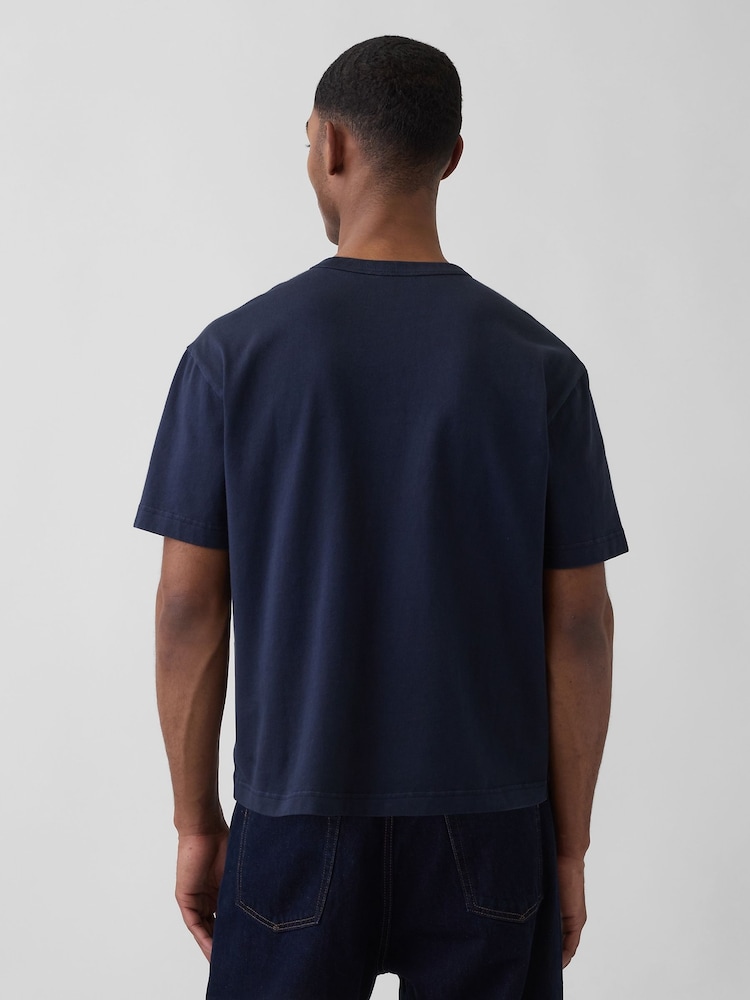 Gap Navy Heavyweight Boxy T-Shirt - Image 2 of 5