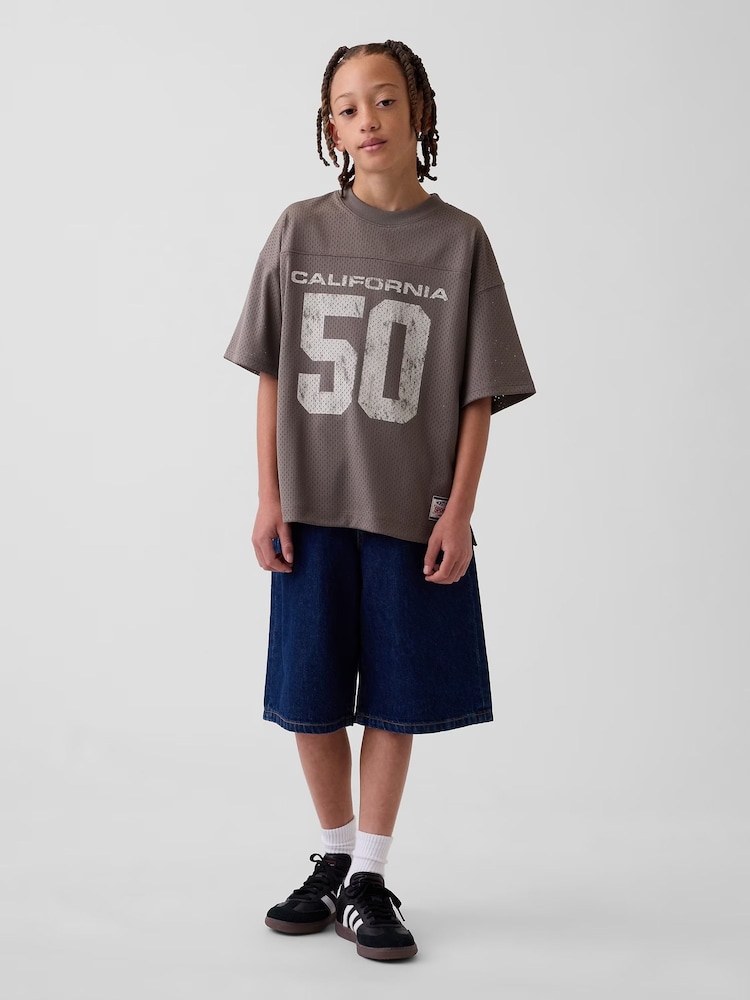Gap Mesh Oversized Graphic Jersey T-Shirt (4-13yrs) - Bild 2 von 4