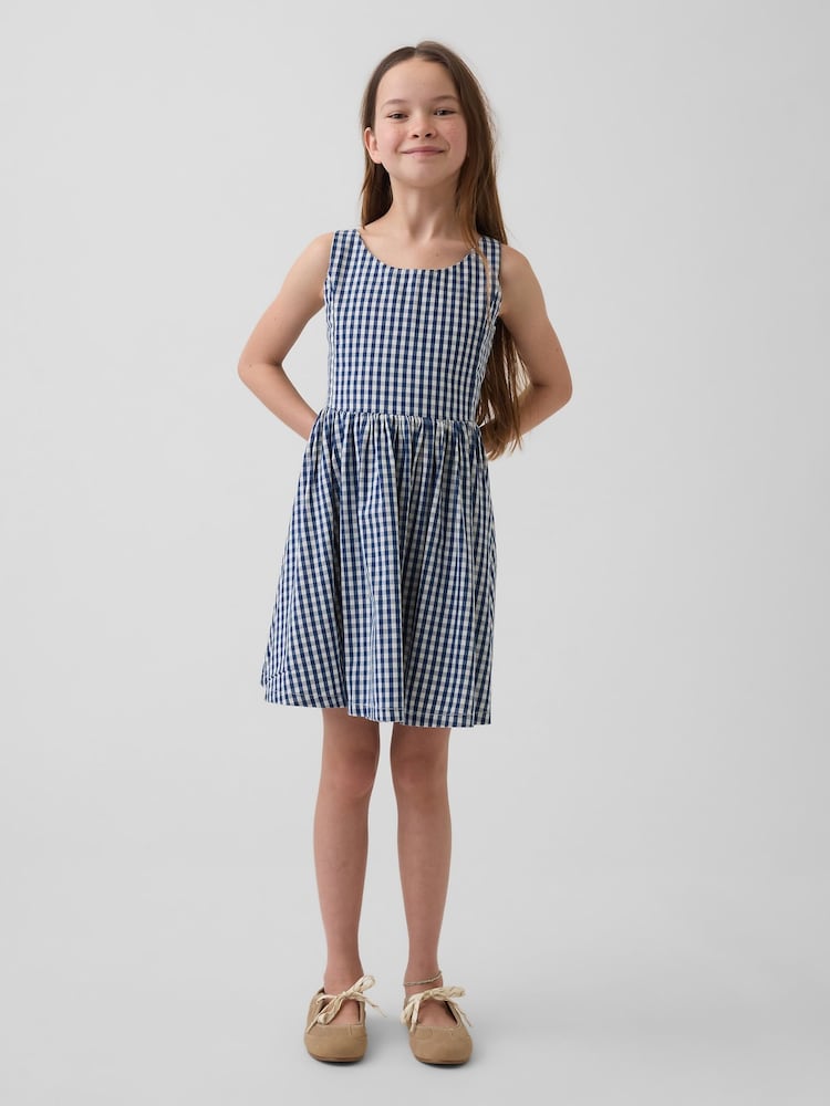 Gap Blue Gingham Denim Dress (4-13yrs) - Image 1 of 4