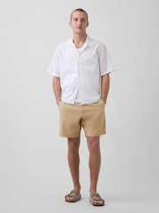 Gap Beige 7.5 inch Linen-Cotton Shorts - Image 4 of 5