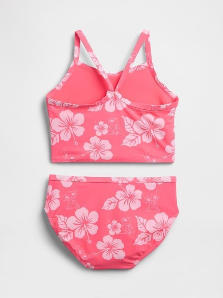 Gap Pink Floral Lilo & Sttich Disney Two-Piece Swimsuit (4-13yrs) - Image 2 of 3