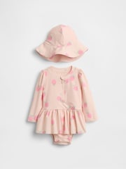 Gap Pink Strawberry Rash Guard Swim Set (0-24mths) - Image 1 of 3