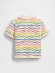 Gap Multi Stripe Crochet Collared Jumper (6mths-5yrs) - Image 2 of 2