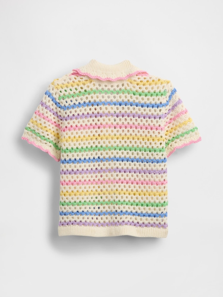 Gap Multi Stripe Crochet Collared Jumper (6mths-5yrs) - Image 2 of 2