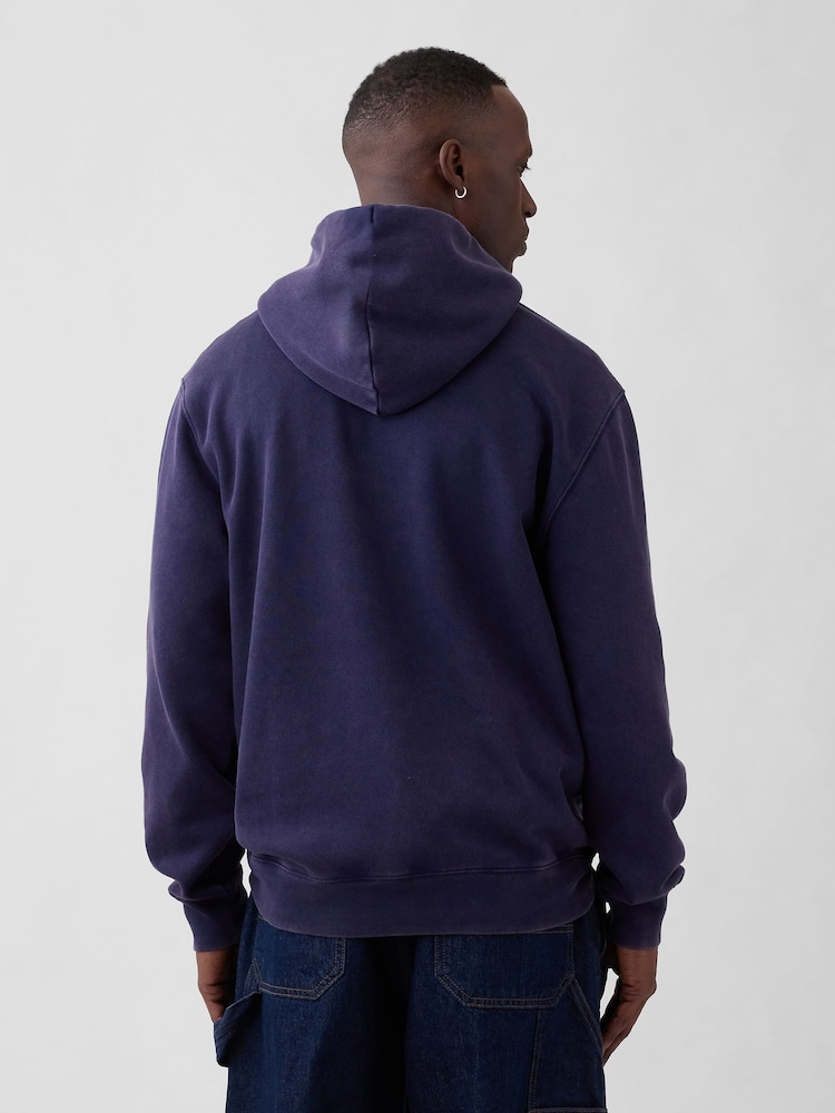 Gap Navy Vintage Soft Relaxed Logo Hoodie (2-mths) - Image 2 of 4