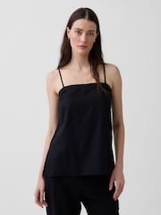 Gap Black Linen-Blend Cami - Image 1 of 4