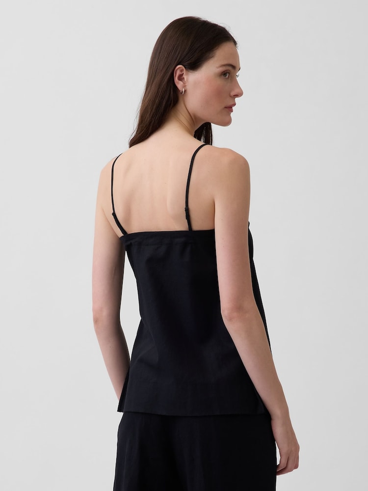 Gap Black Linen-Blend Cami - Image 2 of 4