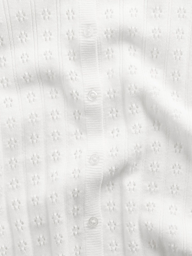 Weiß - Gap Pointelle Crop Cardigan - Bild 4 von 4