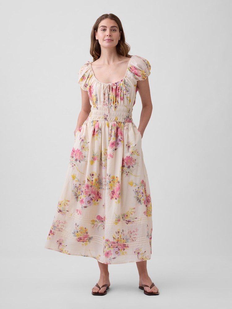 Gap Multi Floral Voile Smocked Maxi Dress - Image 1 of 4 Gap Multi Floral Voile Smocked Maxi Dress - Image 1 of 4