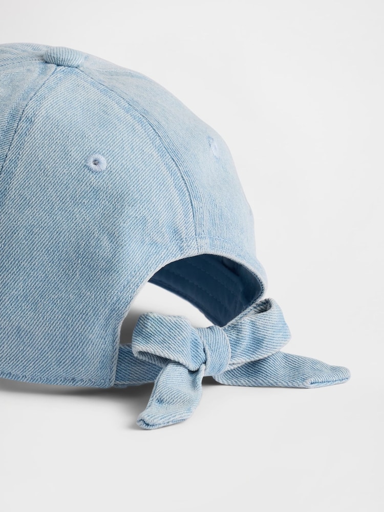 Gap Light Wash Denim Terry Heart Baseball Hat - Image 2 of 2 Gap Light Wash Denim Terry Heart Baseball Hat - Image 2 of 2