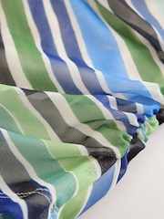 Blue/Green Stripe Sleeveless Mesh Halterneck Top - Image 7 of 8