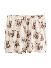 Oatmeal Hamish The Highland Cow Rib Vest Short Pyjamas Set - Image 6 of 8