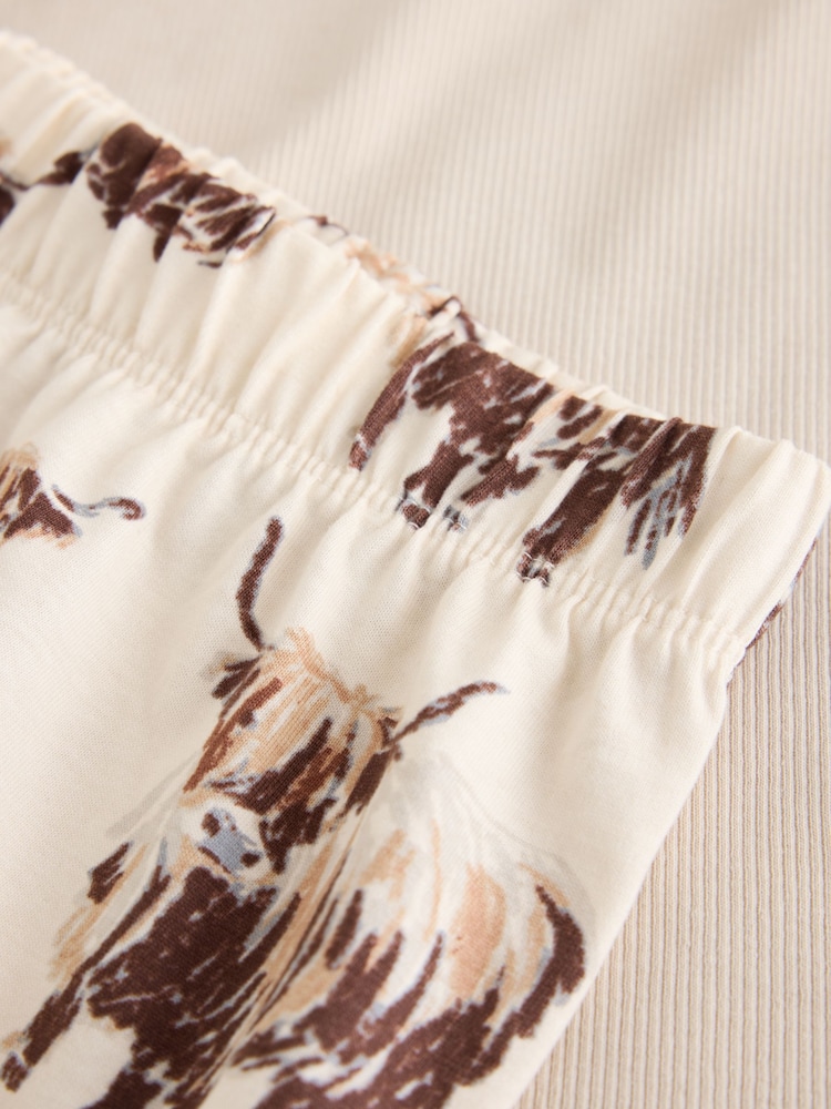 Oatmeal Hamish The Highland Cow Rib Vest Short Pyjamas Set - Image 8 of 8 Oatmeal Hamish The Highland Cow Rib Vest Short Pyjamas Set - Image 8 of 8