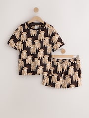 Chocolate Brown Hamish The Highland Cow Cotton Short Pyjamas Set - Image 6 of 8